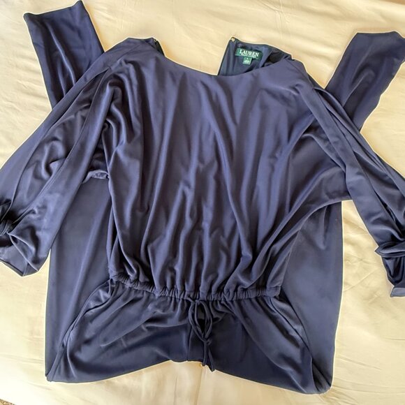 Lauren Ralph Lauren Split Sleeve Navy Jumpsuit  - Picture 10 of 11